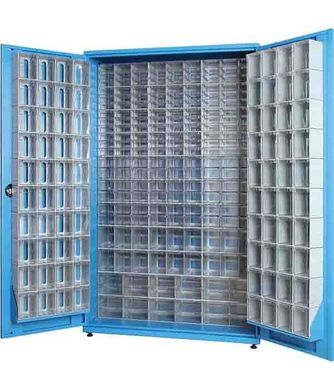 Односторонний металлический шкаф с пластиковыми ящиками TKD-120-S