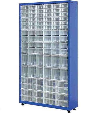 Односторонний металлический шкаф с пластиковыми ящиками TMD-120-128